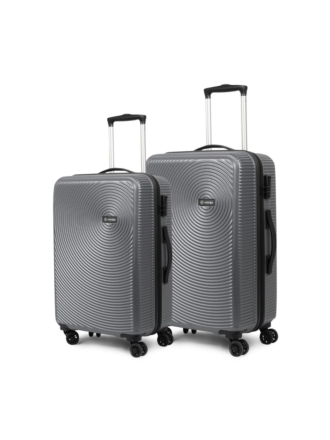 

NOVEX Unisex Set of 2 Grey Textured Hard-Sided Trolley Suitcases