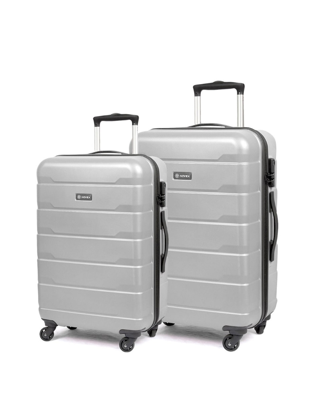 

NOVEX Unisex Set of 2 Silver-Toned Textured Hard-Sided Trolley Suitcases