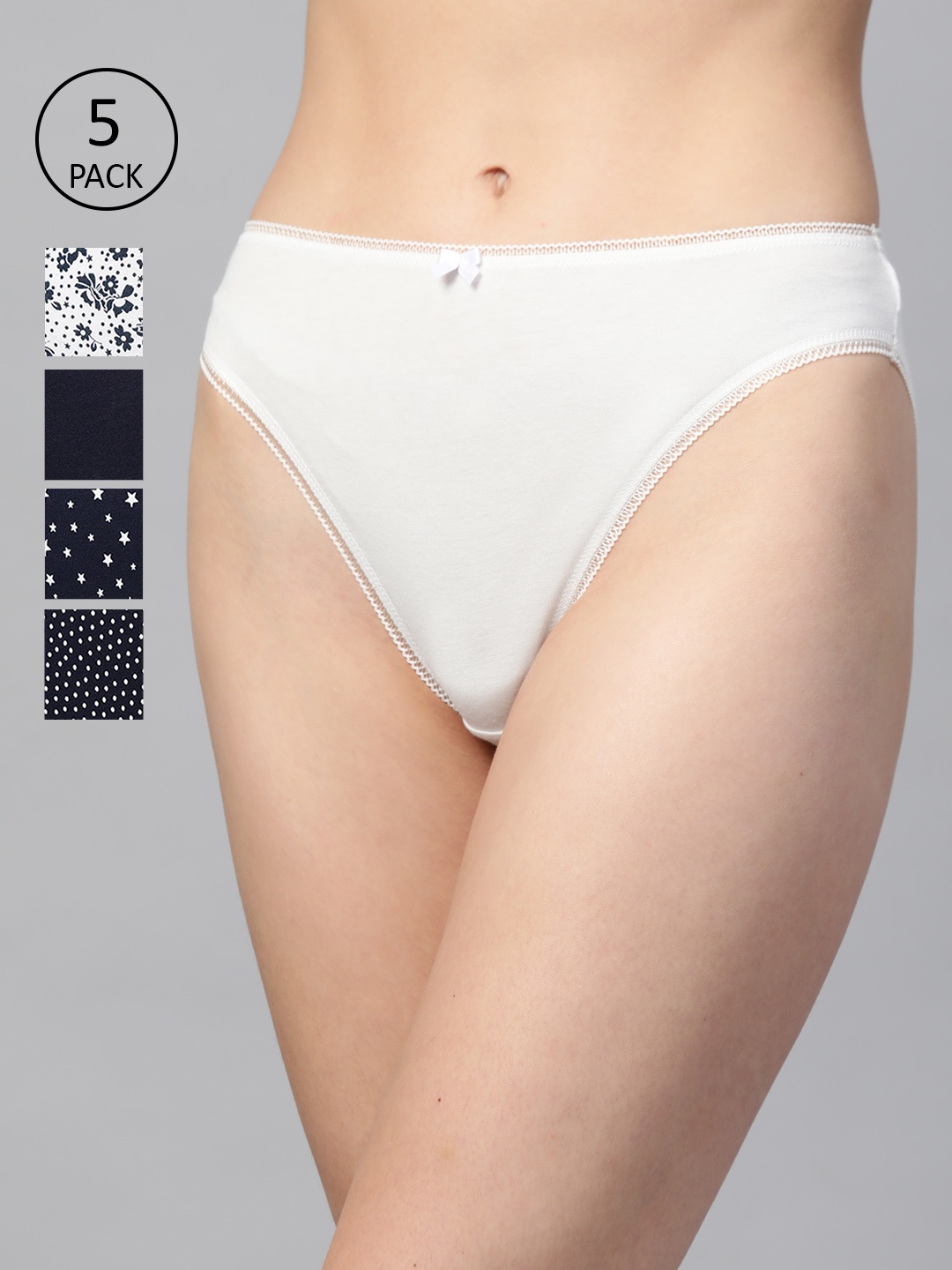 

Marks & Spencer Women Pack of 5 Basic Briefs T614956, Navy blue