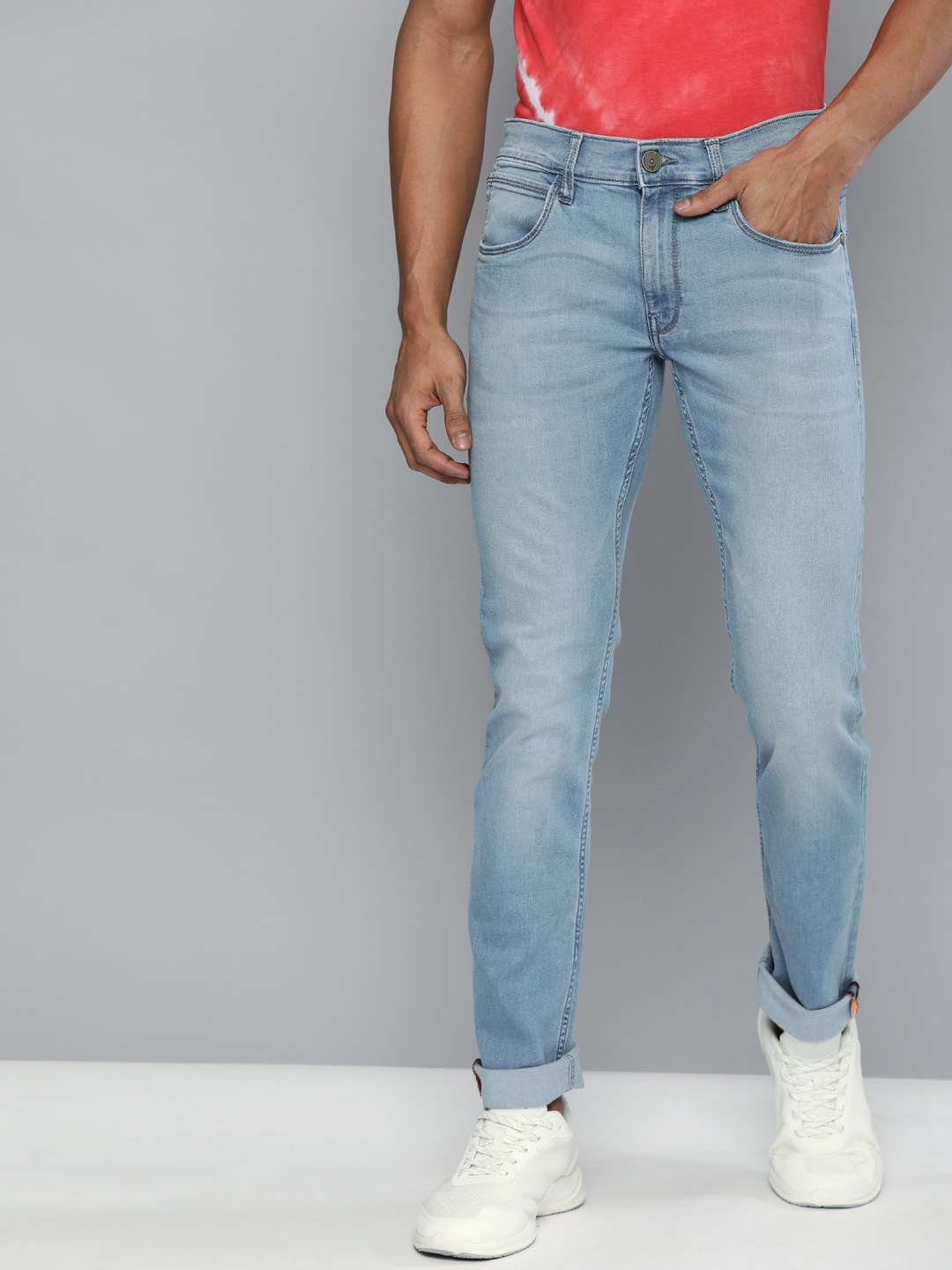 

American Bull Men Blue Skinny Fit Mid-Rise Clean Look Stretchable Jeans