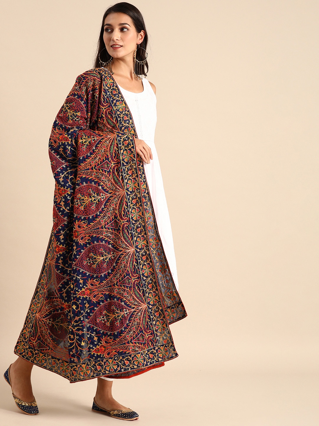 

VASTRANAND Multicoloured Embroidered Dupatta, Multi