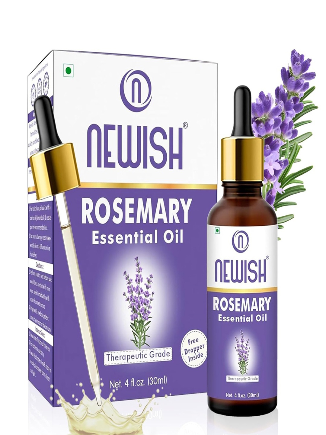 

NEWISH Rosemary Essential Oil to Boost Hair Growth & Scalp Health - 30 ml, Red