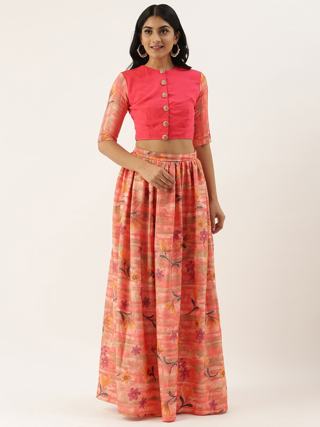 

Ethnovog Pink Made to Measure Lehenga with Blouse