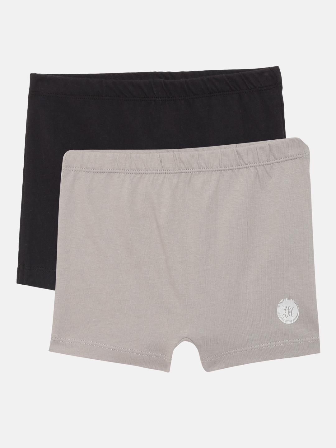 

Metro Kids Company Girls Grey & Black Pack of 2 Solid Briefs