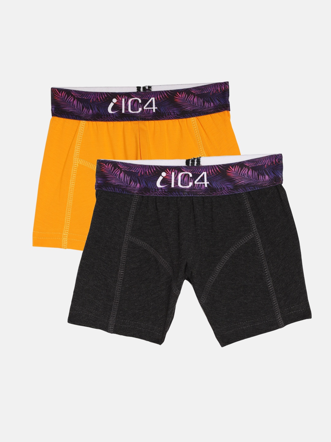 

IC4 Boy's Pack of 2 Black & Yellow Mini Trunks