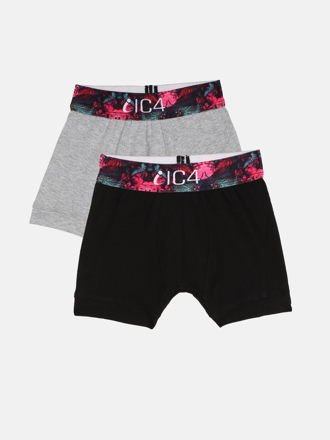 

IC4 Boys Pack of 2 Black & Grey Solid Trunks 0B-G-2001P2