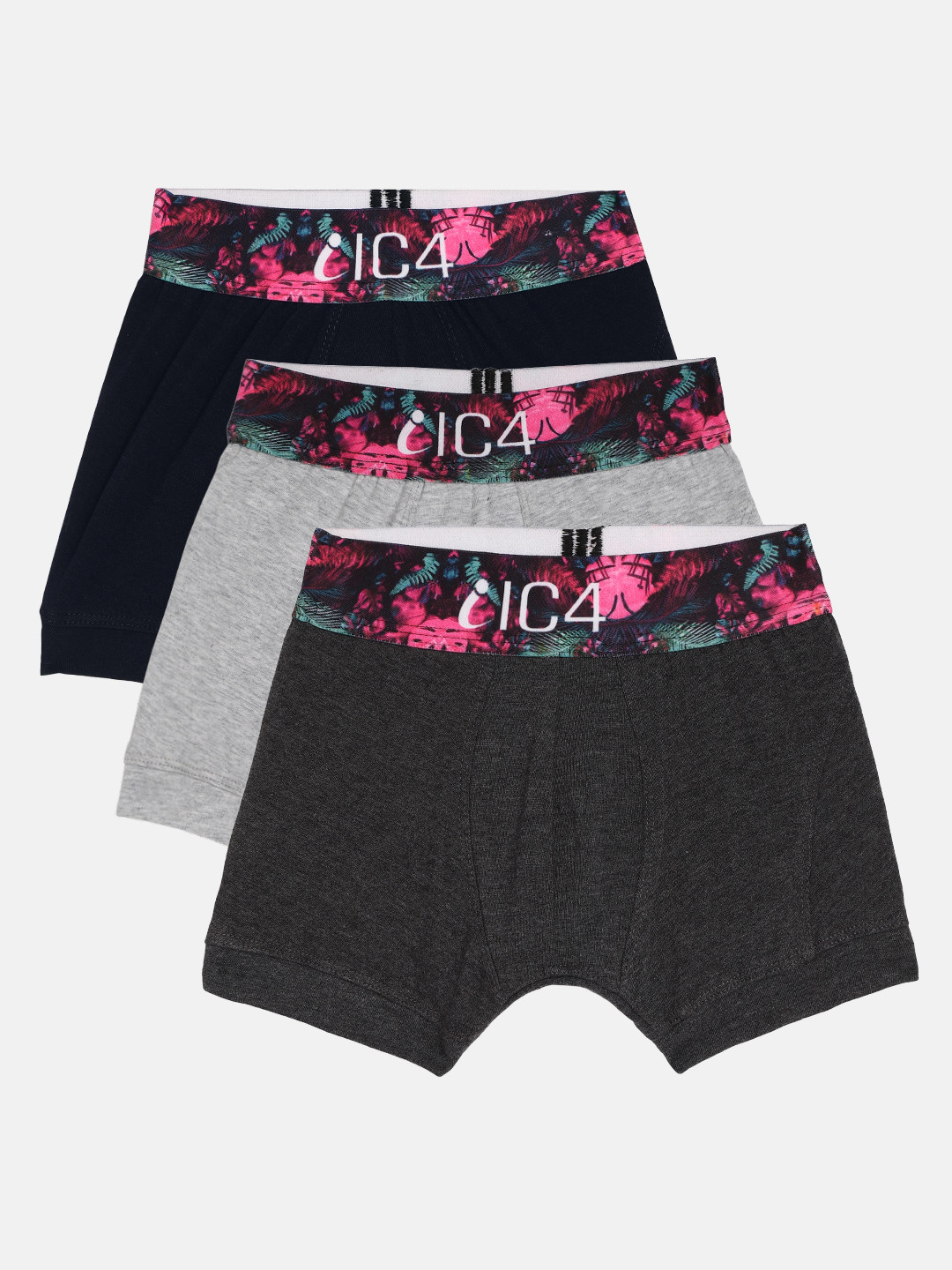 

IC4 Boy's Pack of 3 Black & Grey Trunks