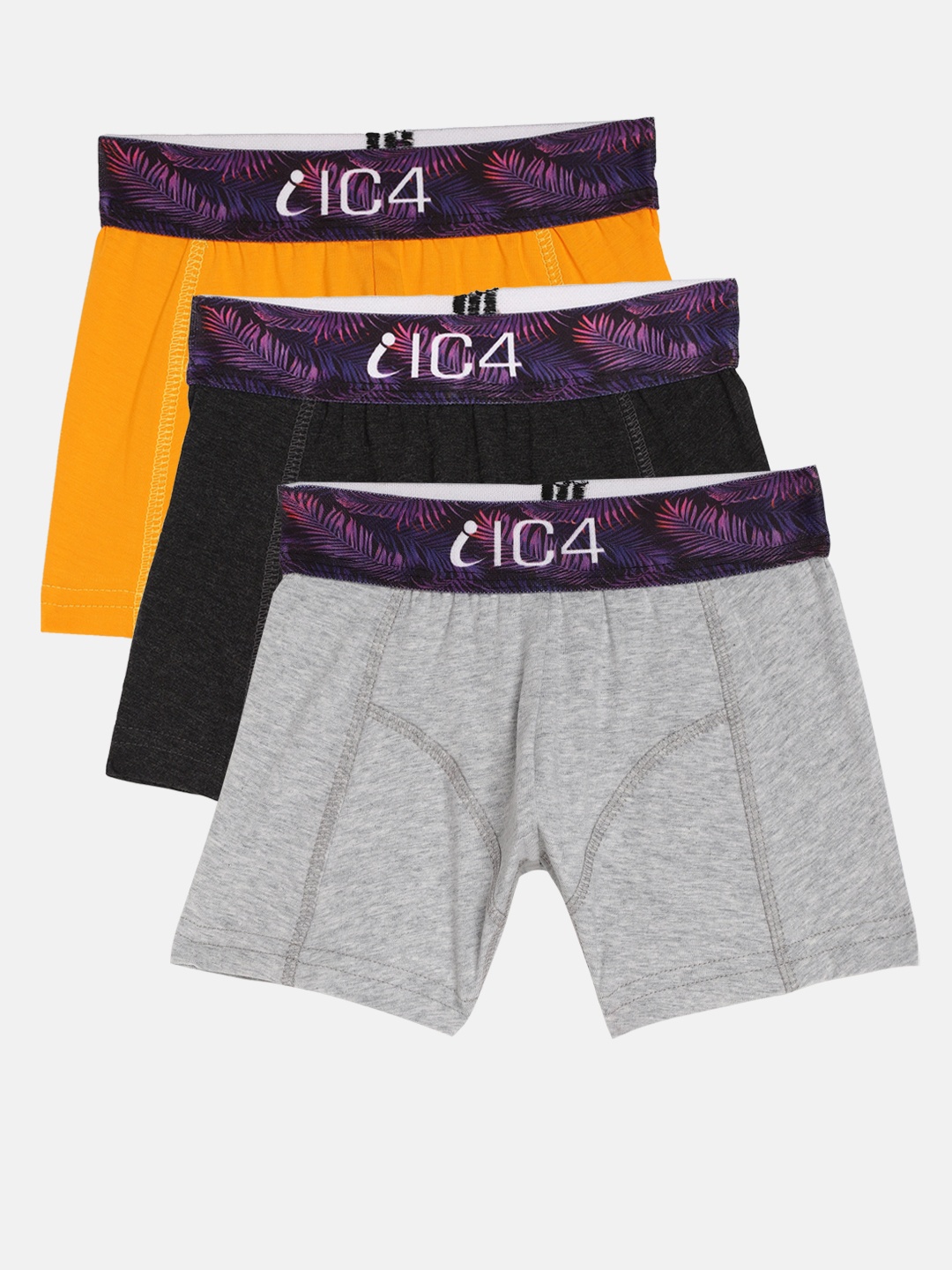 

IC4 Boys Pack of 3 Solid Trunks 0C-G-Y-2002P3, Charcoal