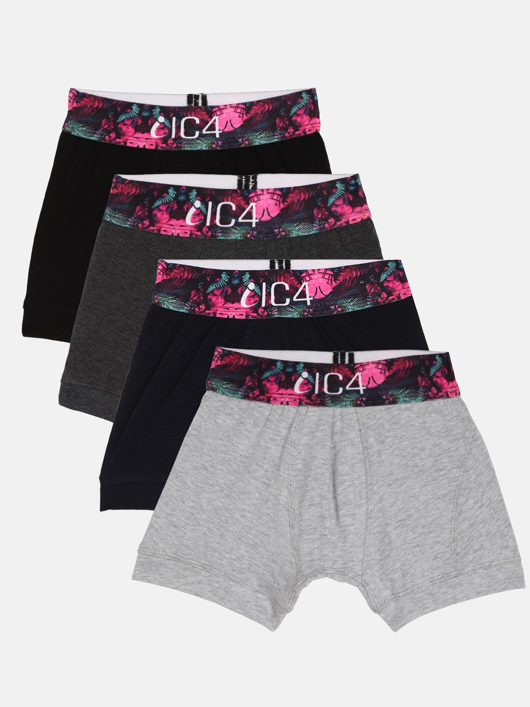 

IC4 Boys Pack of 4 Mini Trunks 0B-C-G-N-2001P4, Black