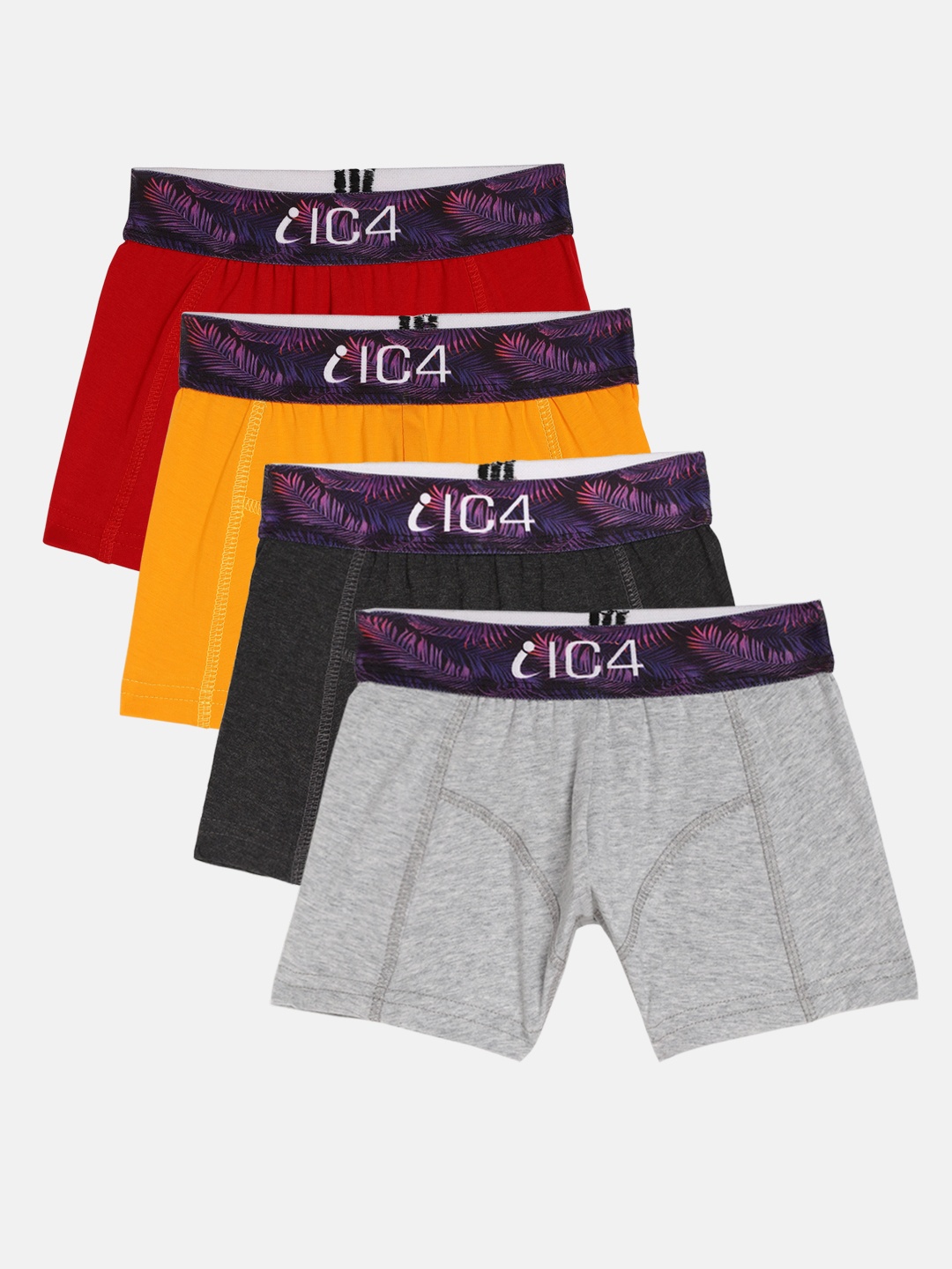 

IC4 Boys Pack of 4 Mini Trunks 0C-G-R-Y-2002P4, Multi