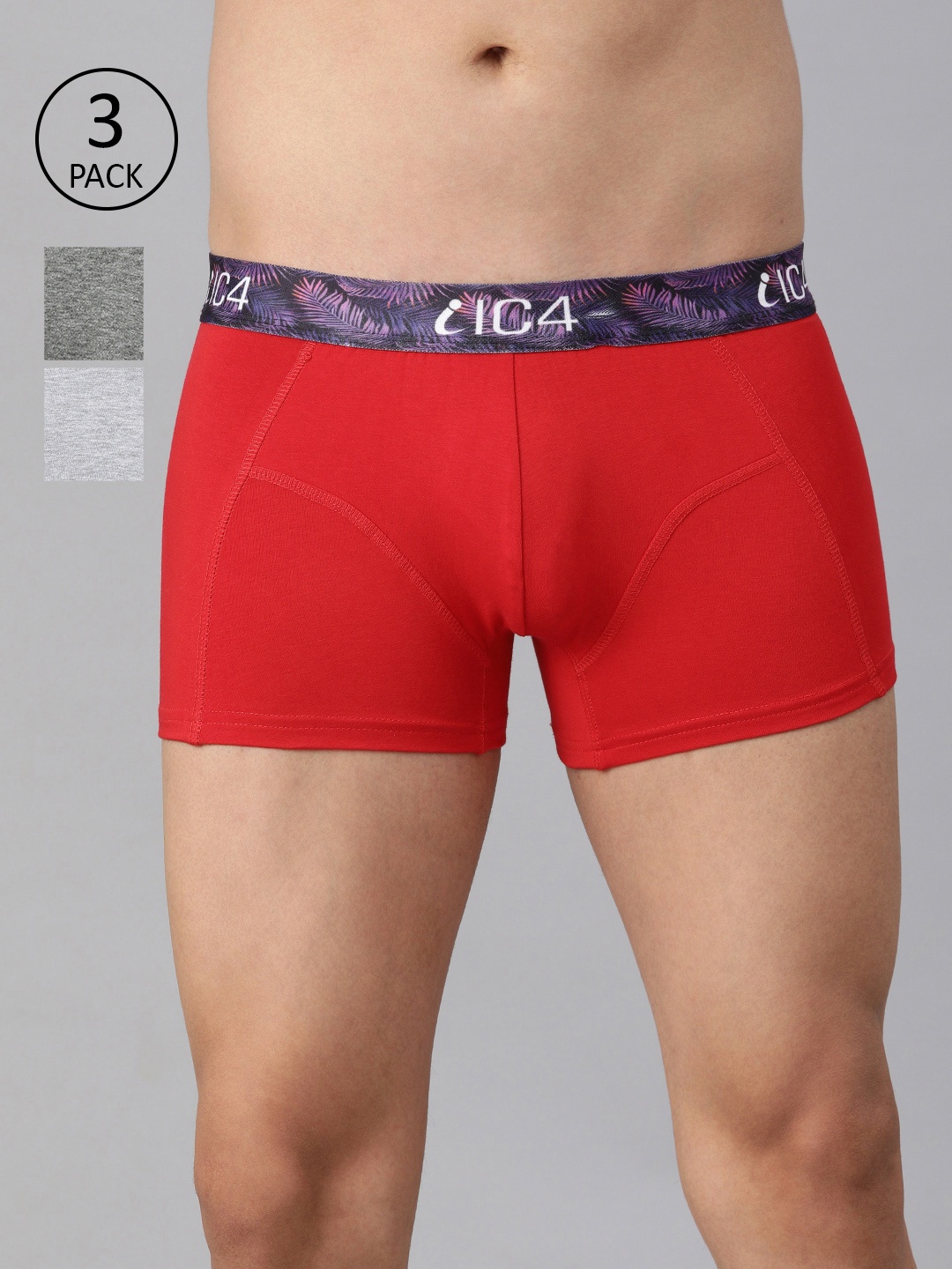 

IC4 Men Mini Trunk Combo Pack of 3, Multi
