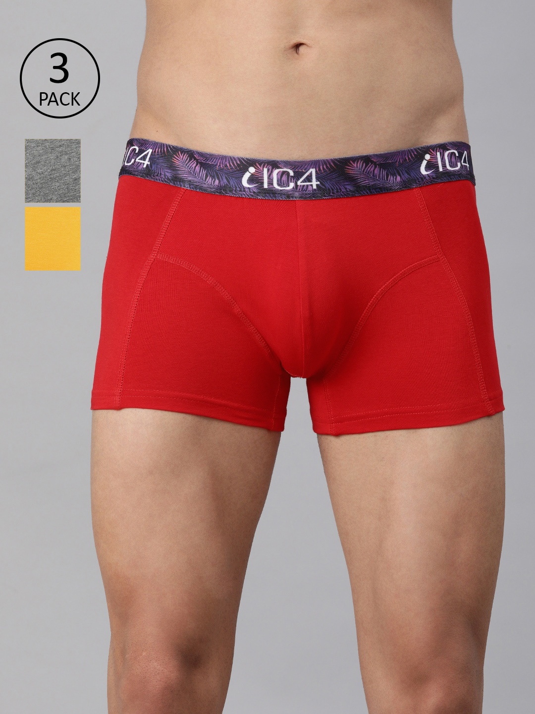 

IC4 Men Mini Trunk Combo Pack of 3, Multi