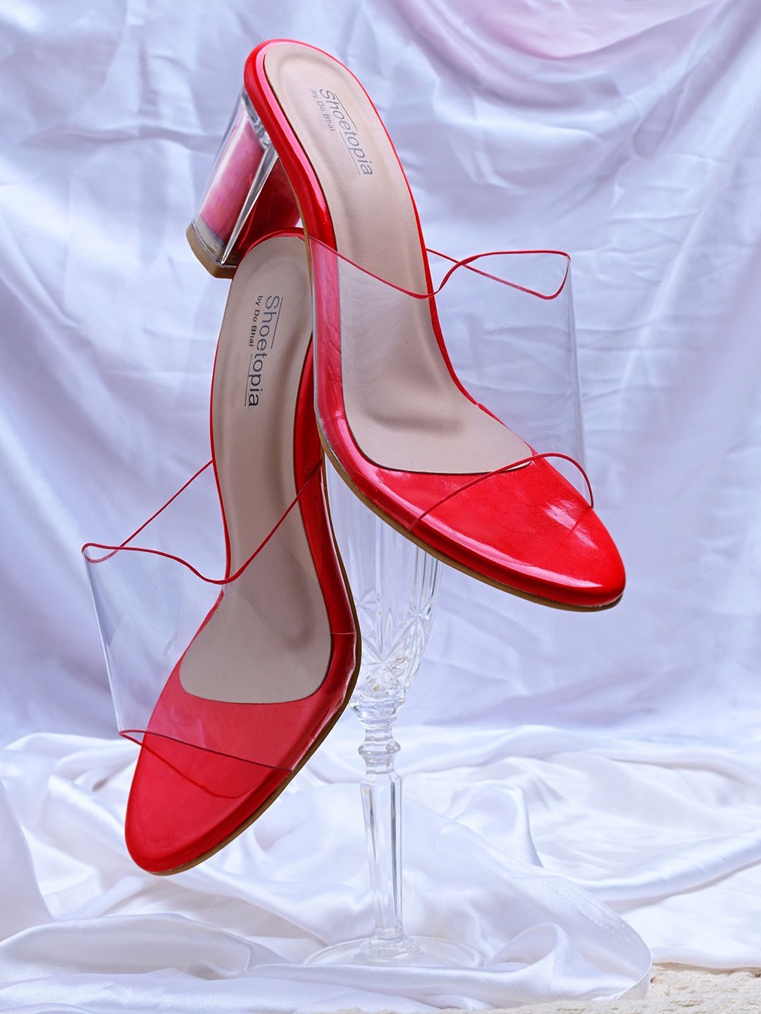 

Shoetopia Women Red Solid Peep Toes