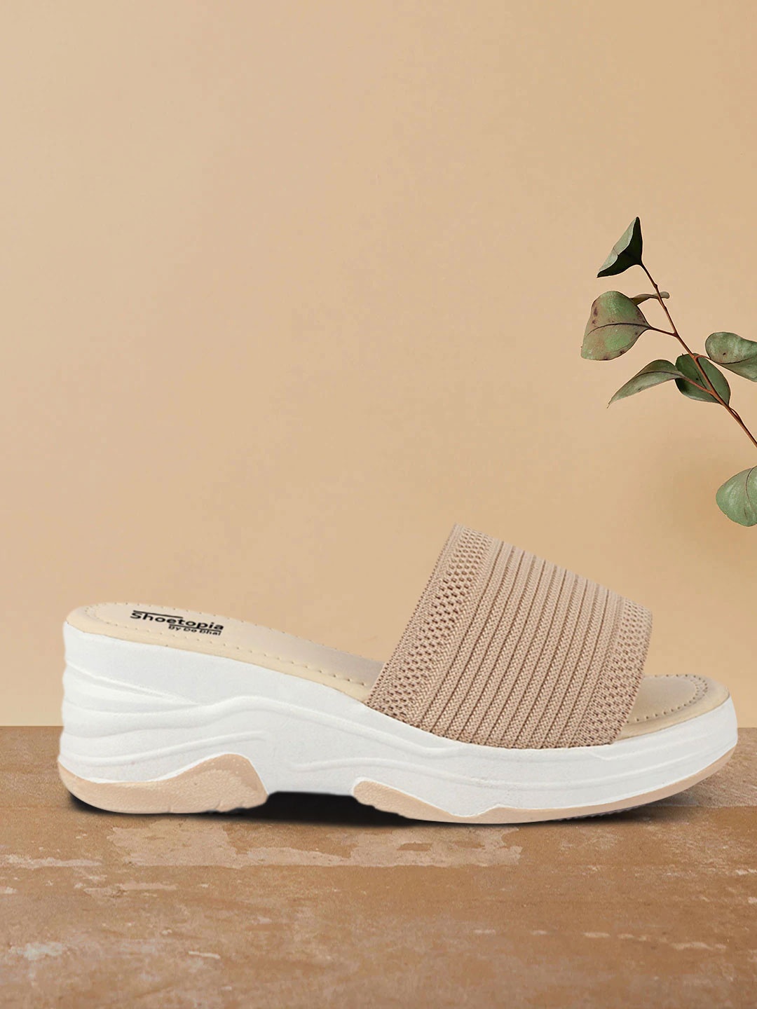 

Shoetopia Women Cream-Coloured Striped Mules