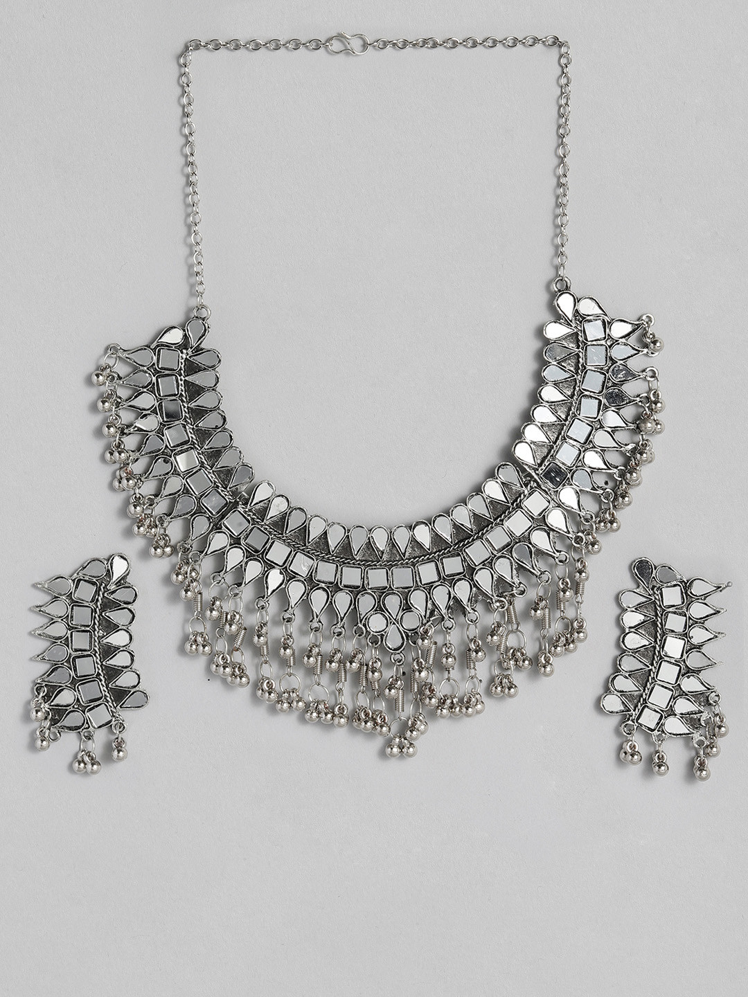 

justpeachy Silver-Plated Mirror Jewellery Set
