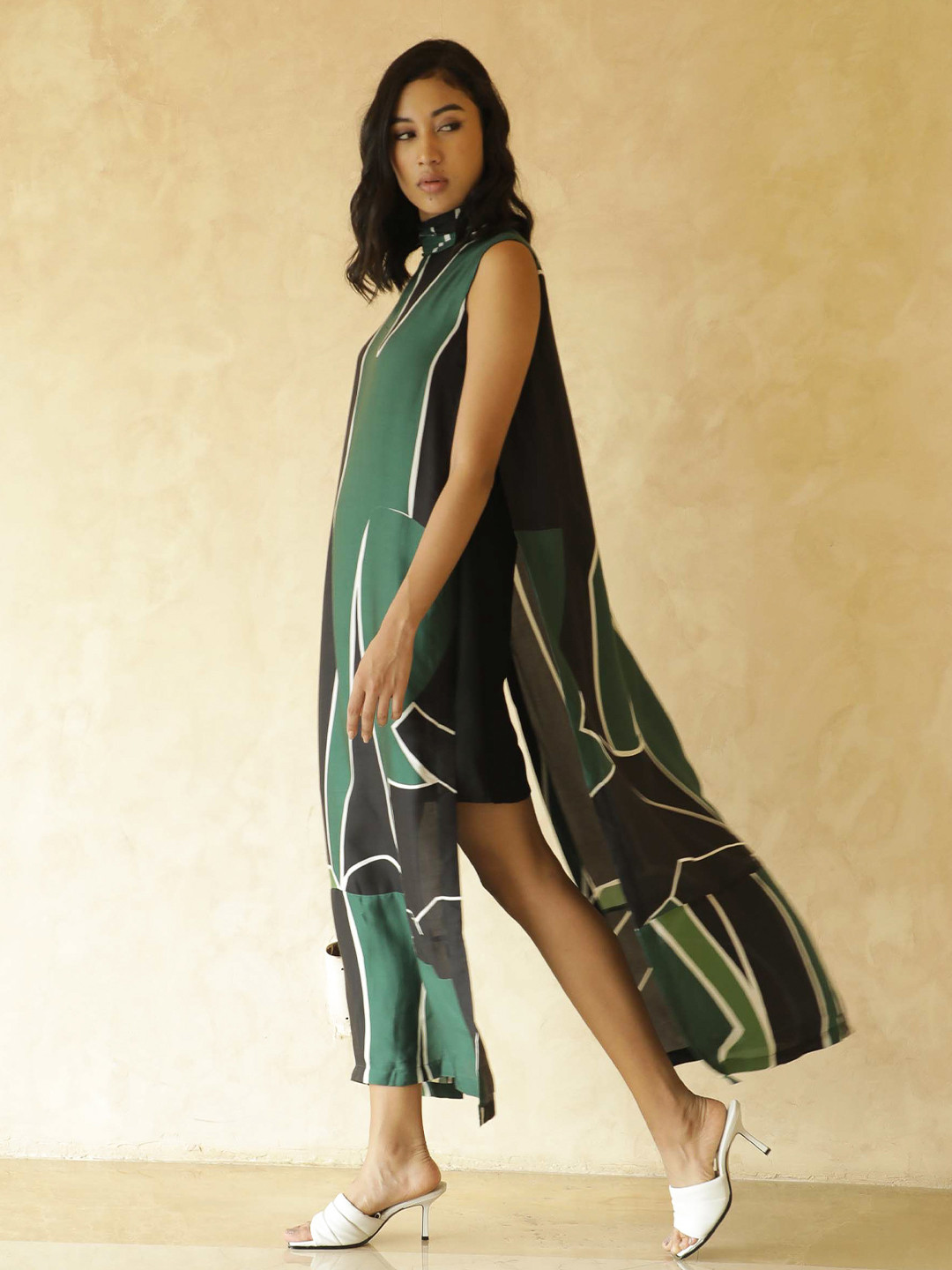 

RAREISM Women Green Printed Maxi Dress
