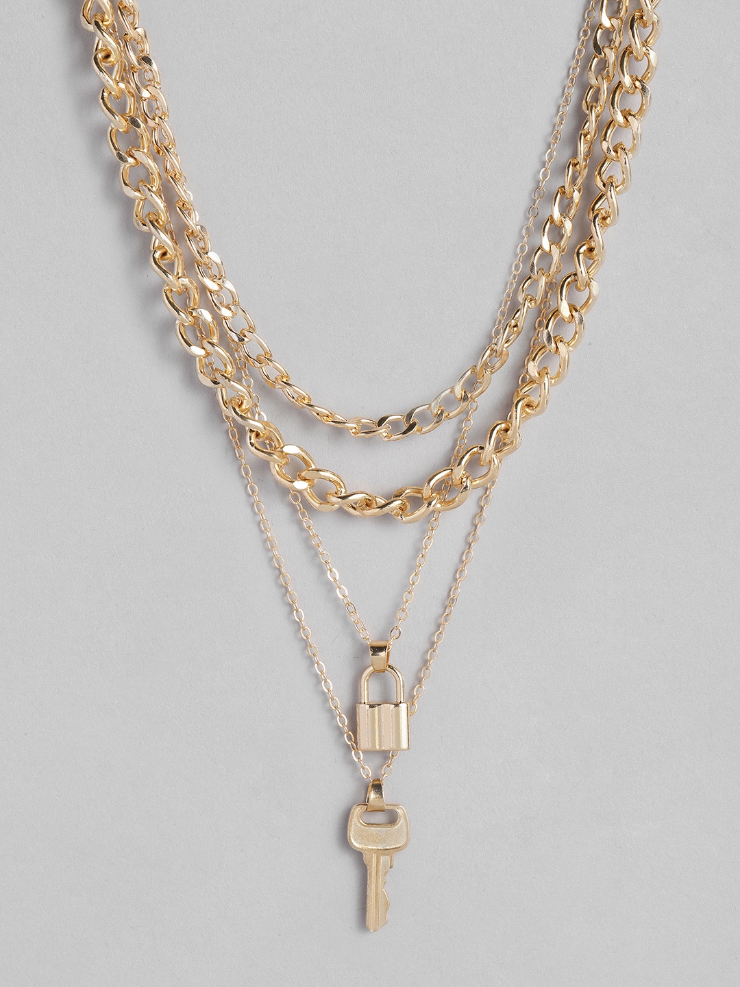 

Just Peachy Set Of 4 Gold-Plated Pendant With Chain