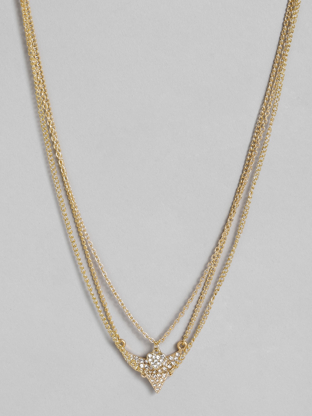 

Just Peachy Gold-Plated Layered Stone Studded Necklace