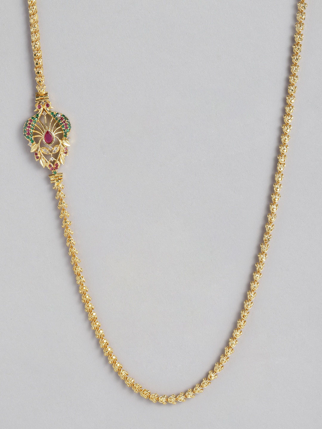 

justpeachy Gold-Plated Studded Side Pendant Necklace