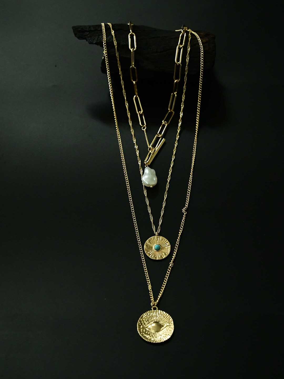 

justpeachy Set Of 2 Gold-Plated Necklaces
