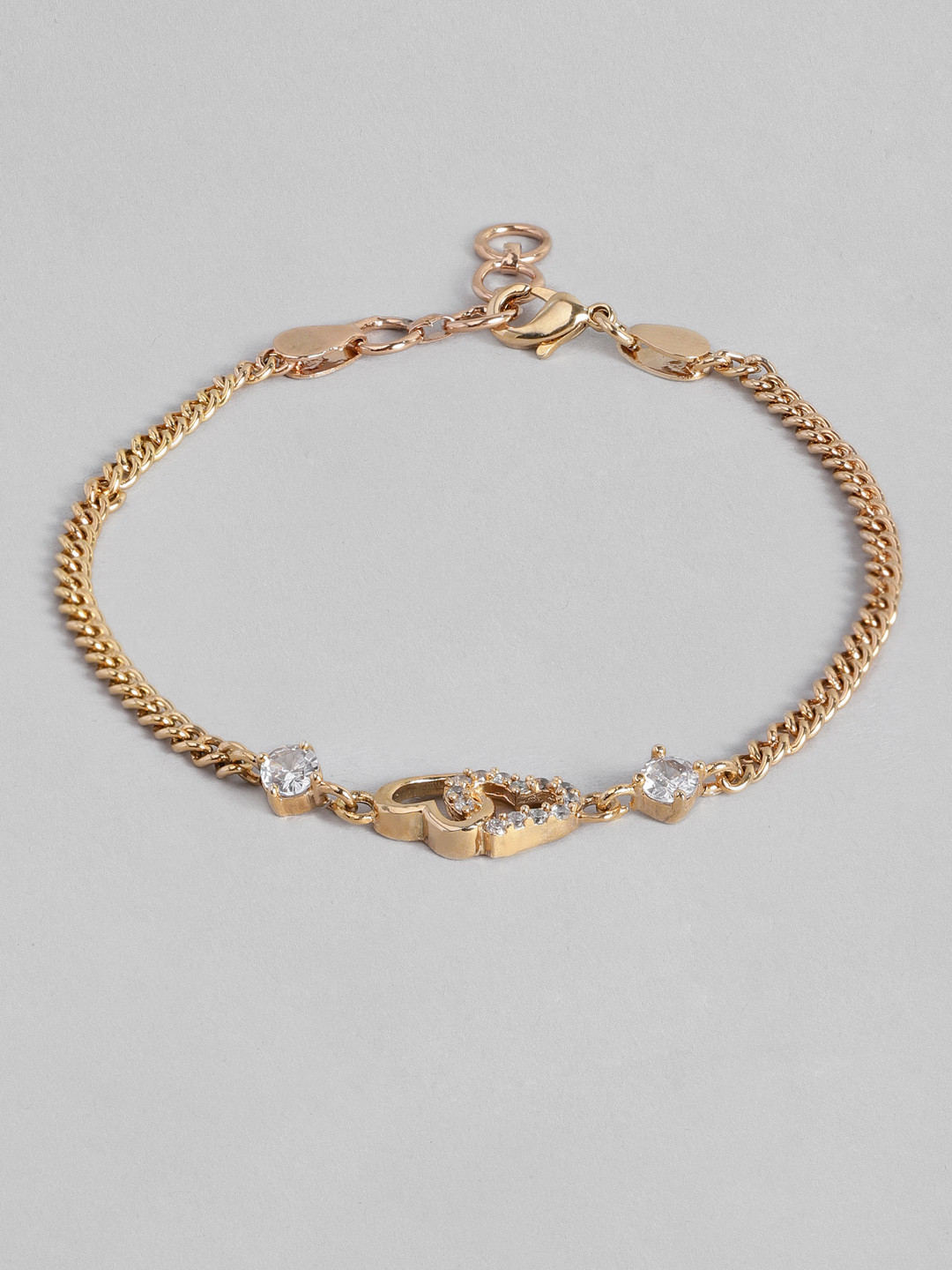 

justpeachy Women Rose Gold-Plated Charm Bracelet