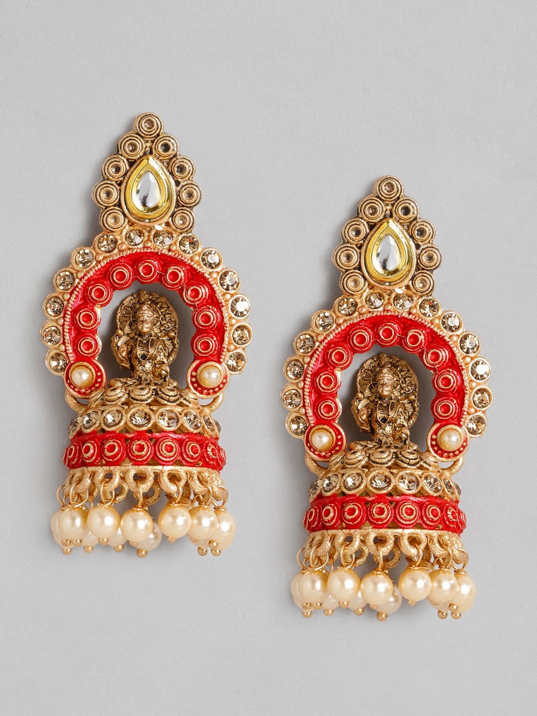 

justpeachy Red Contemporary Shaped Jhumkas
