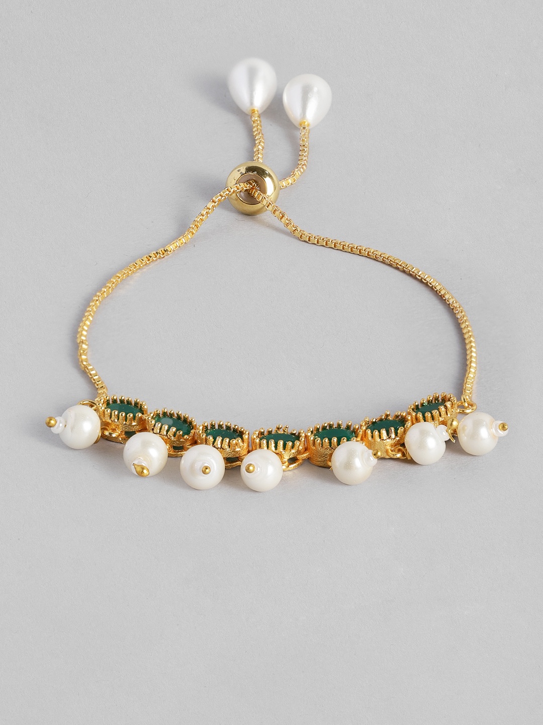 

justpeachy Gold-Plated & White Charm Bracelet