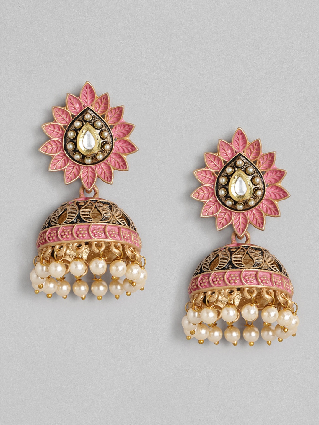 

justpeachy Pink Dome Shaped Jhumkas