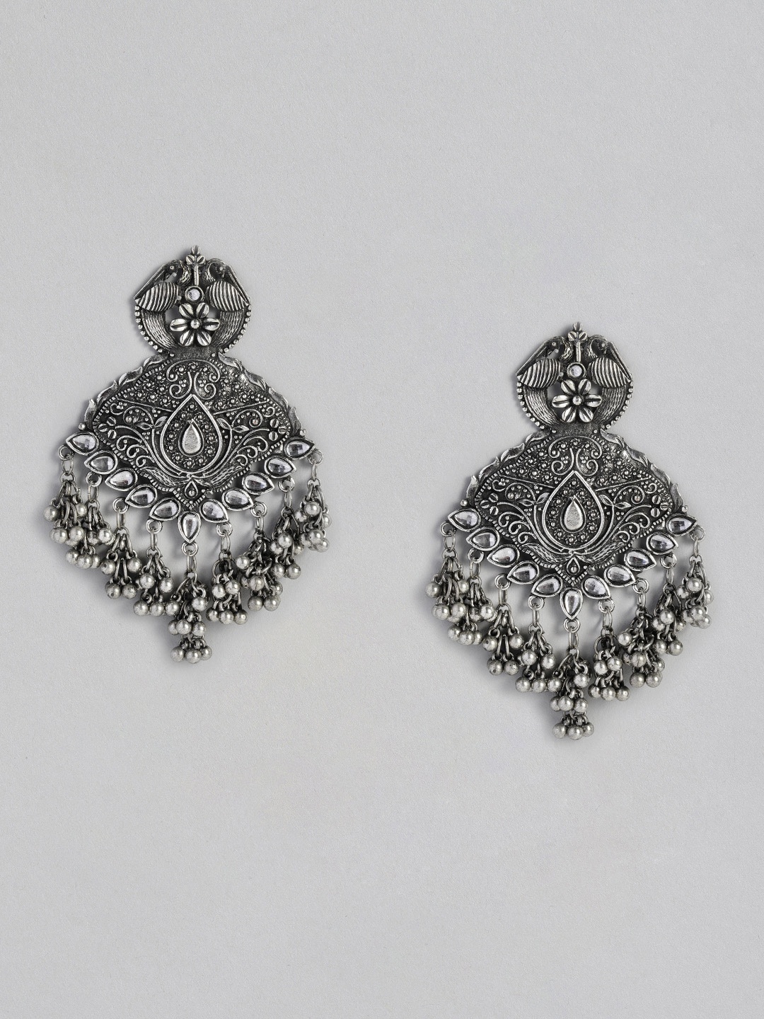 

justpeachy Oxidized Silver-Plated Classic Drop Earrings