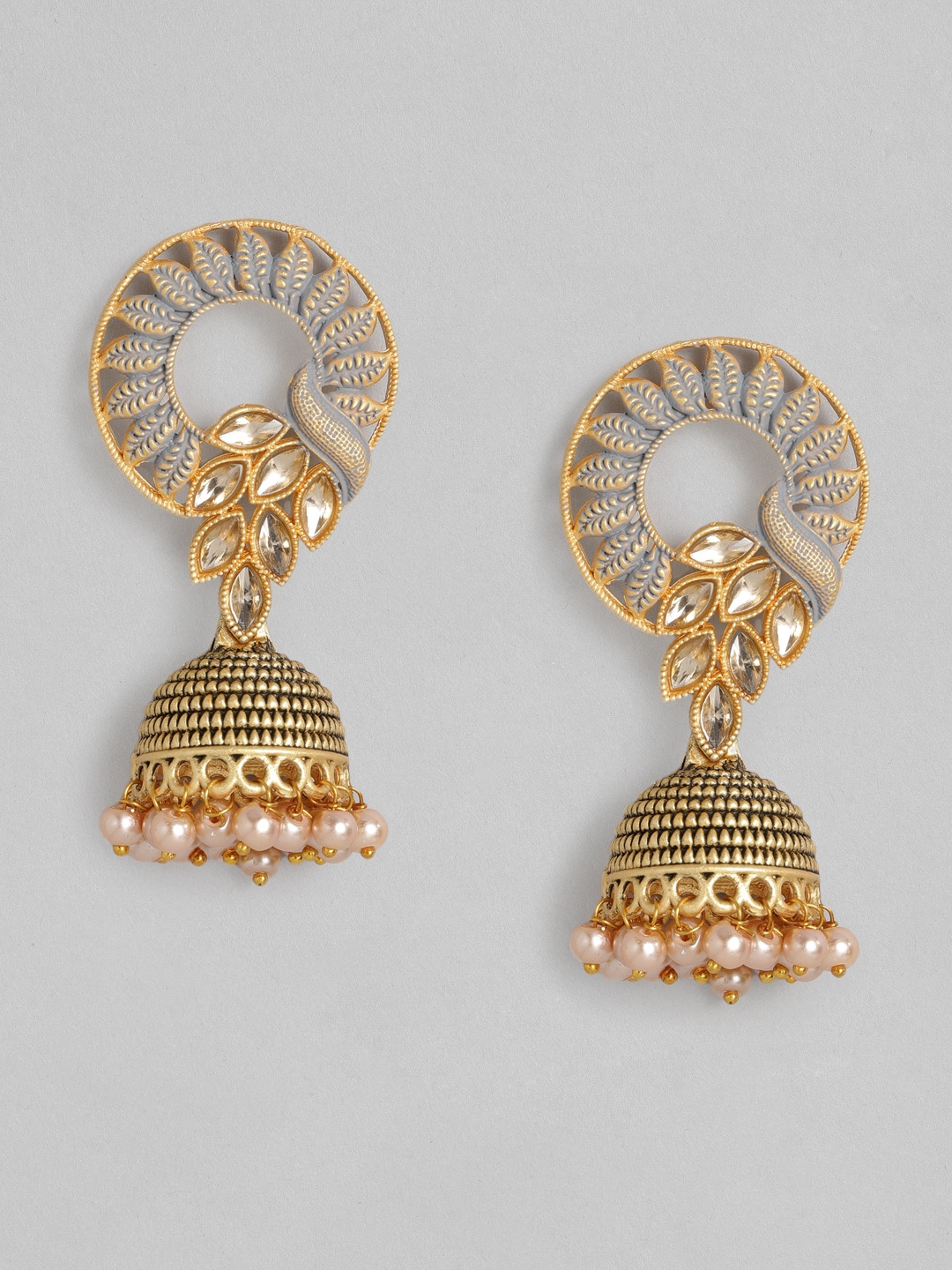 

justpeachy Gold-Plated Dome Shaped Jhumkas