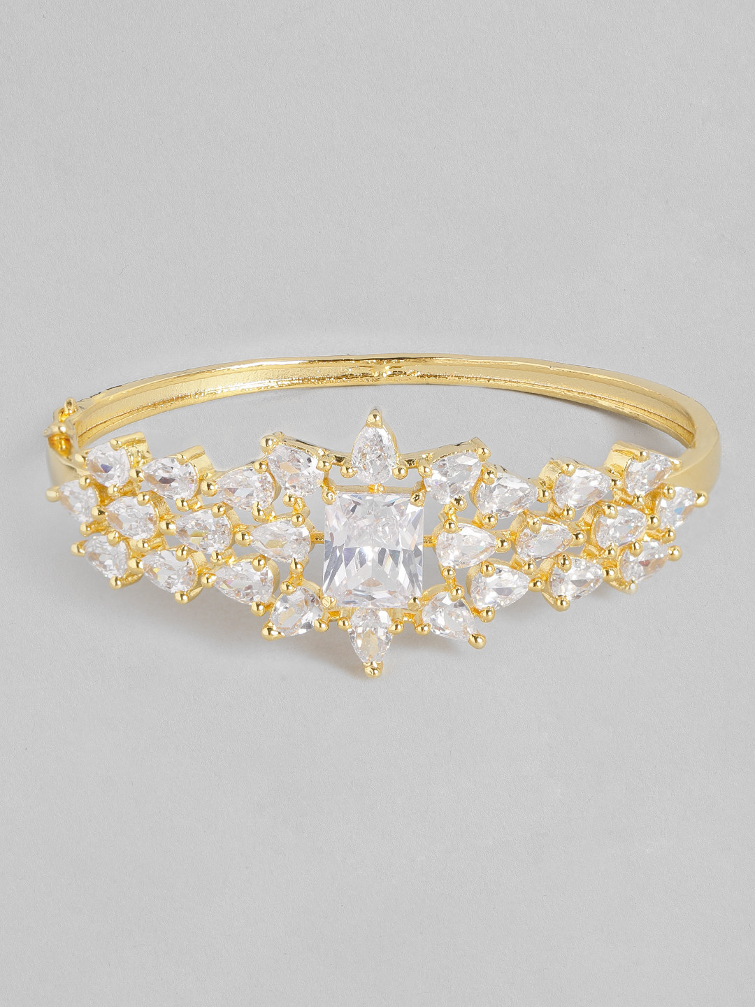 

justpeachy Gold-Plated AD Studded Bangle-Style Bracelet