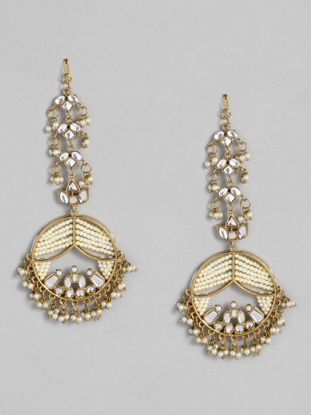 

justpeachy Gold-Plated & White Classic Drop Earrings