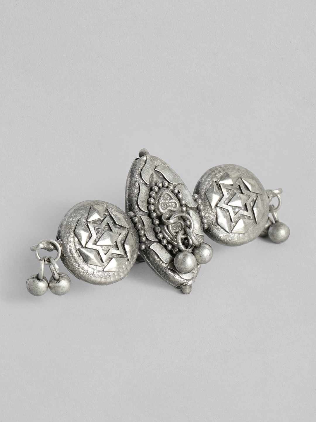 

justpeachy Women Silver-Plated Oxidised Finger Ring