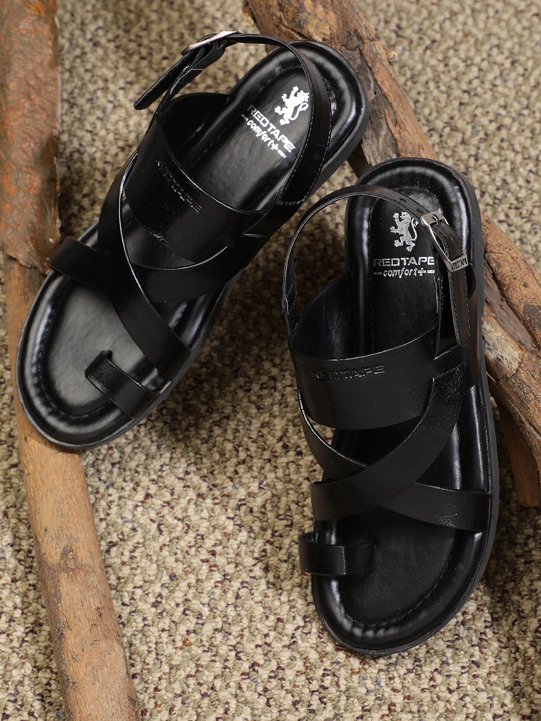 

Red Tape Men Black Sandals