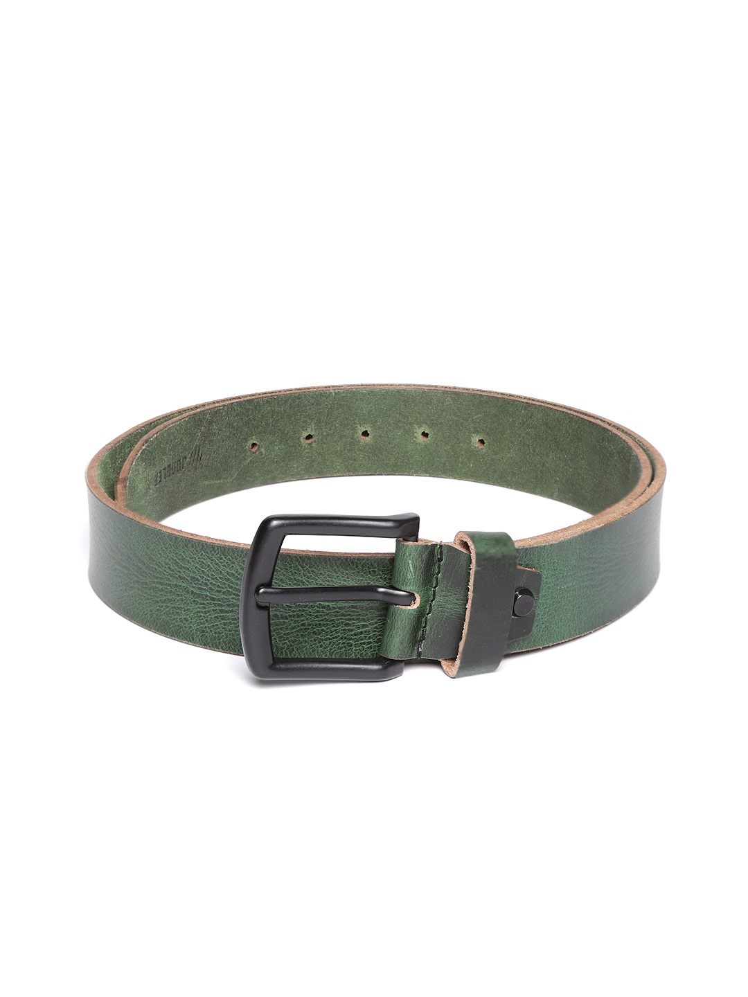 

JUNGLER Men Green Leather Textured Belt