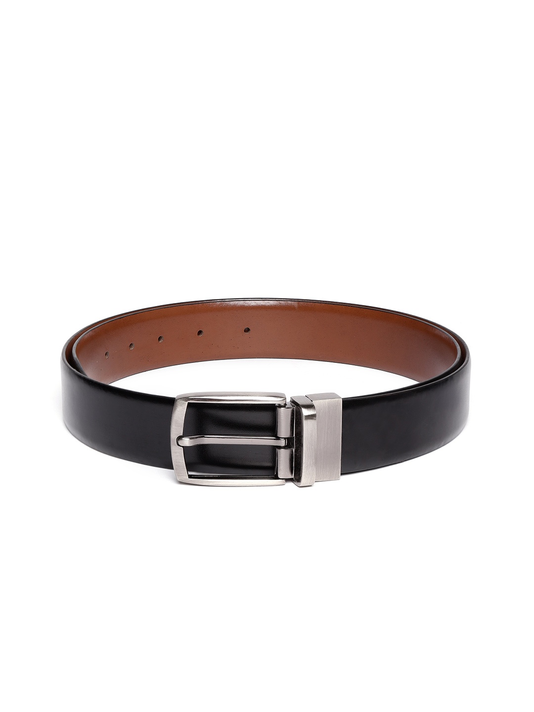 

JUNGLER Men Black & Brown Leather Solid Reversible Belt