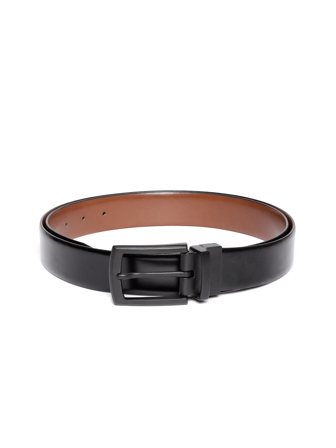 

JUNGLER Men Black & Brown Leather Solid Reversible Belt