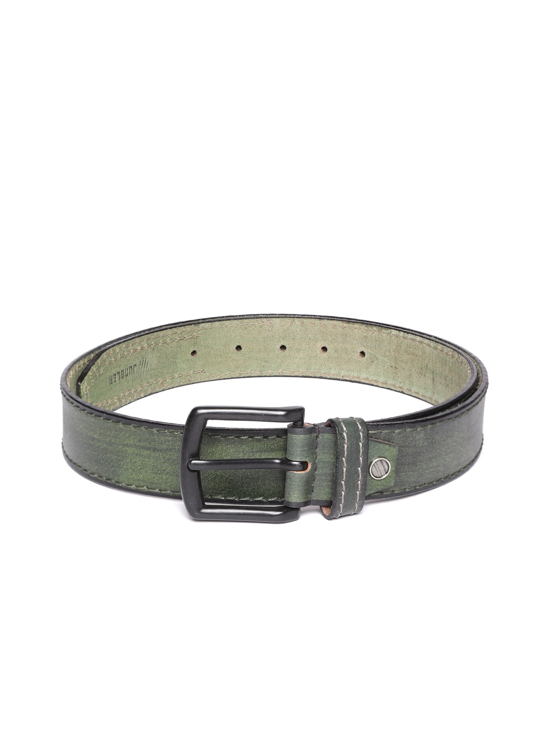 

JUNGLER Men Olive Green Solid Leather Belt