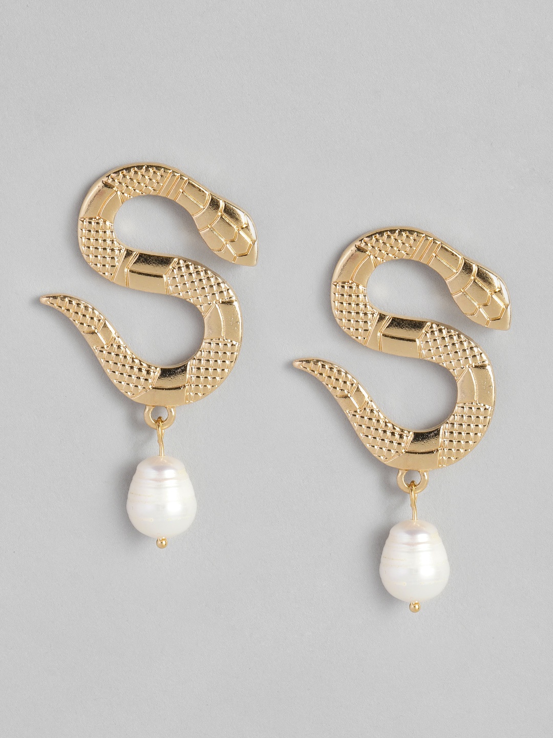 

justpeachy Gold-Toned Animal Shaped Drop Earrings