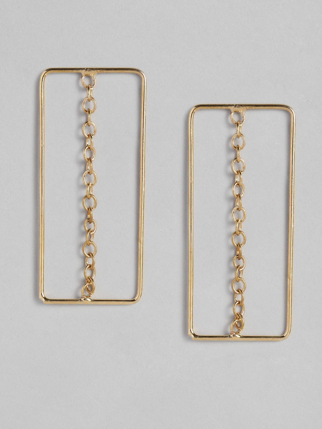 

Sepia Gold-Toned Contemporary Drop Earrings