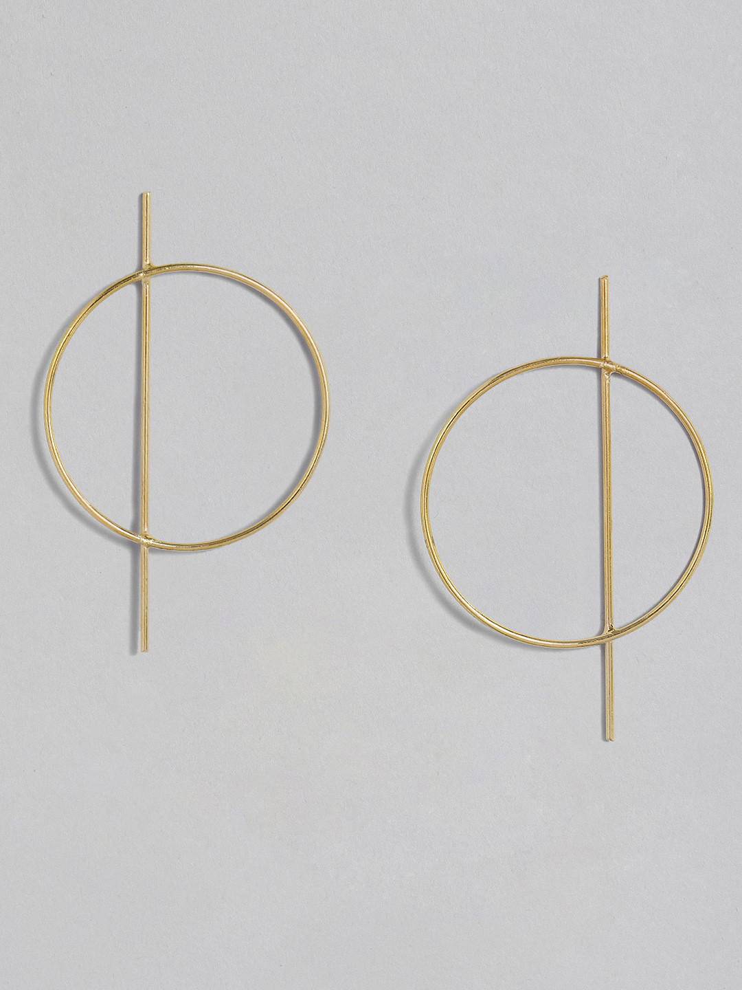 

justpeachy Gold-Plated Circular Drop Earrings