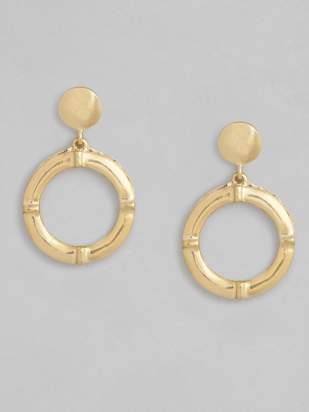 

justpeachy Gold-Plated Circular Drop Earrings