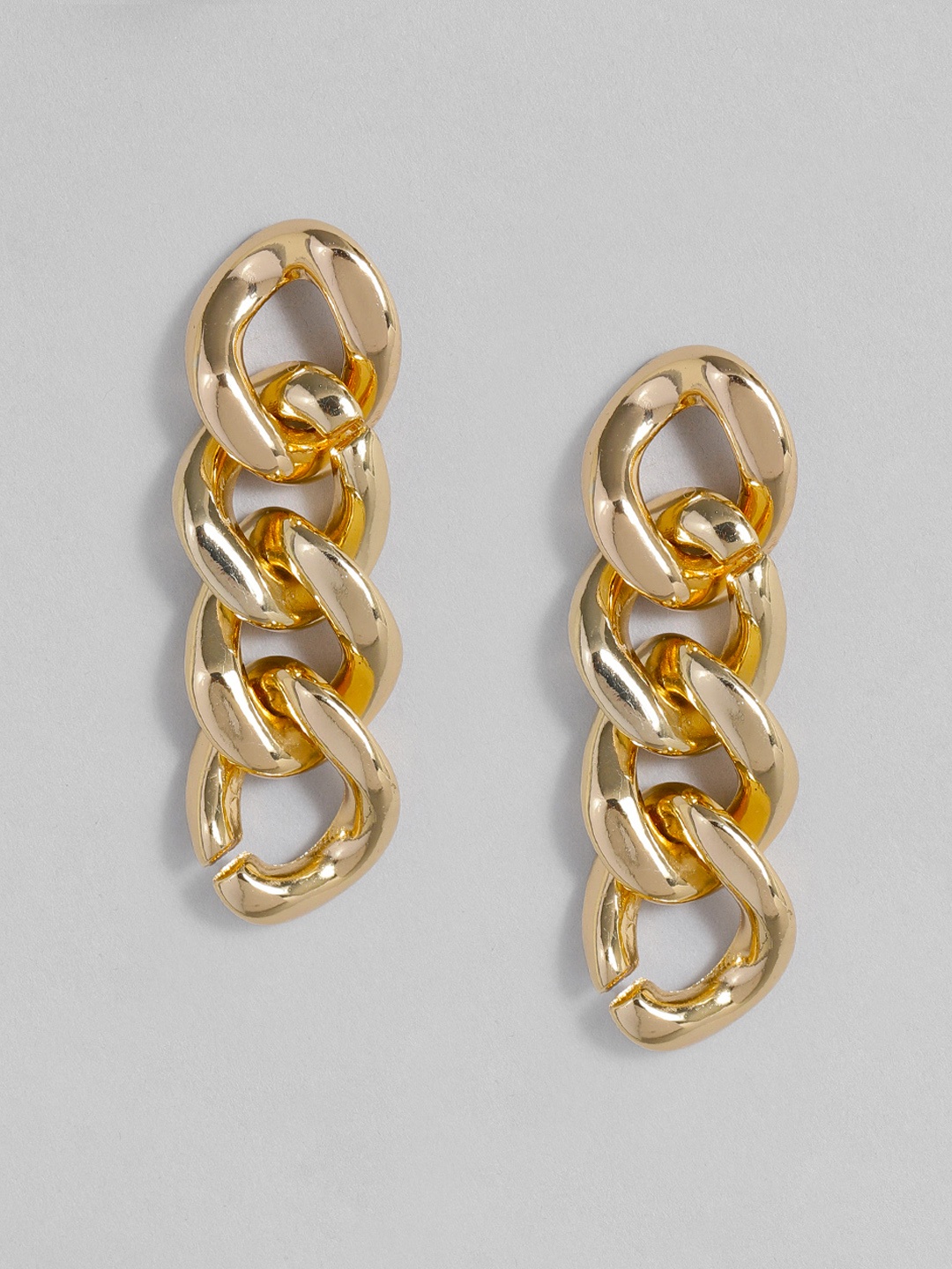 

justpeachy Gold-Plated Contemporary Drop Earrings