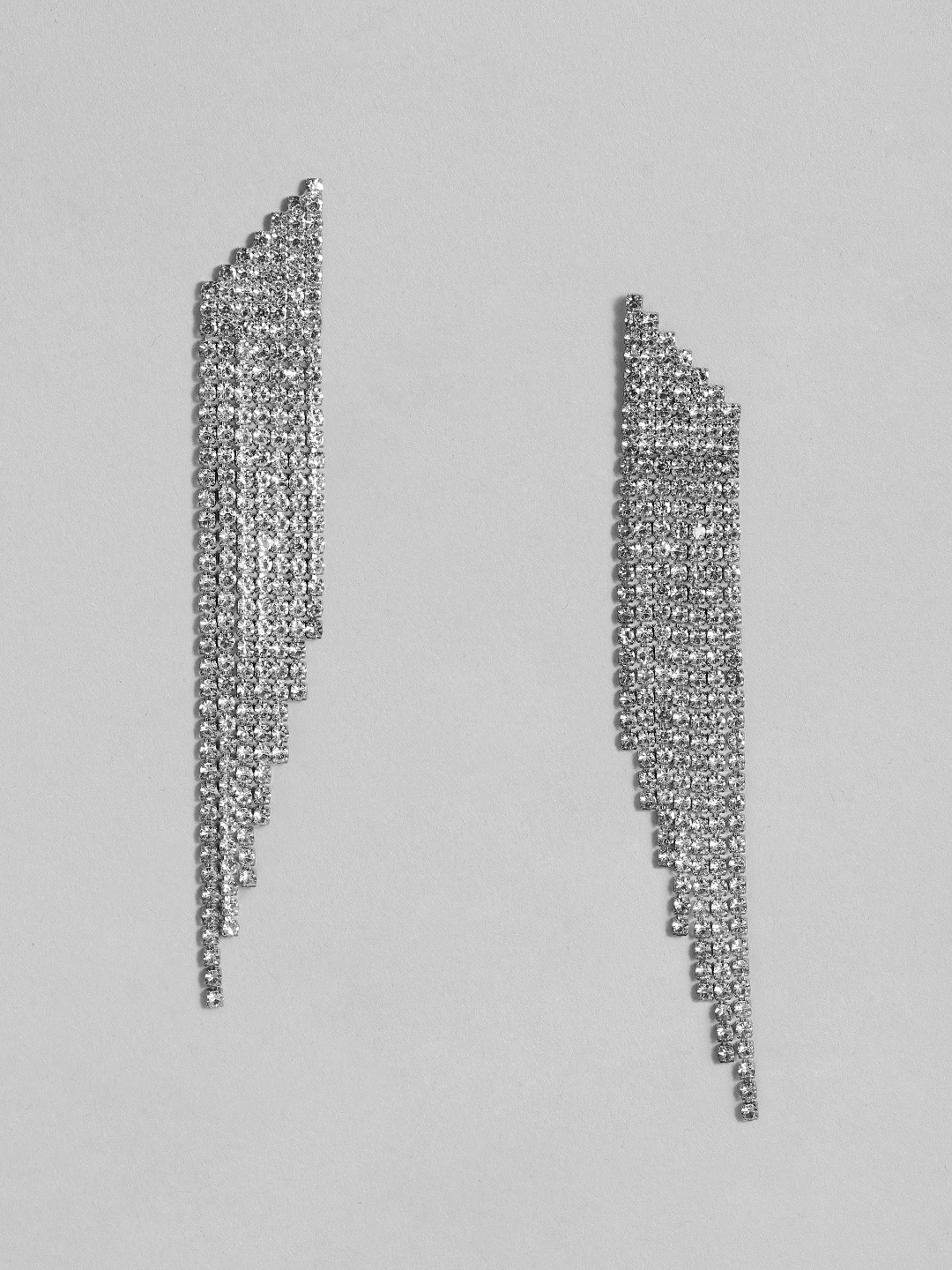 

justpeachy Silver-Plated Contemporary Drop Earrings