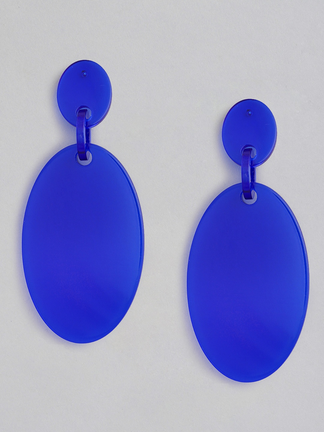 

justpeachy Blue Oval Drop Earrings