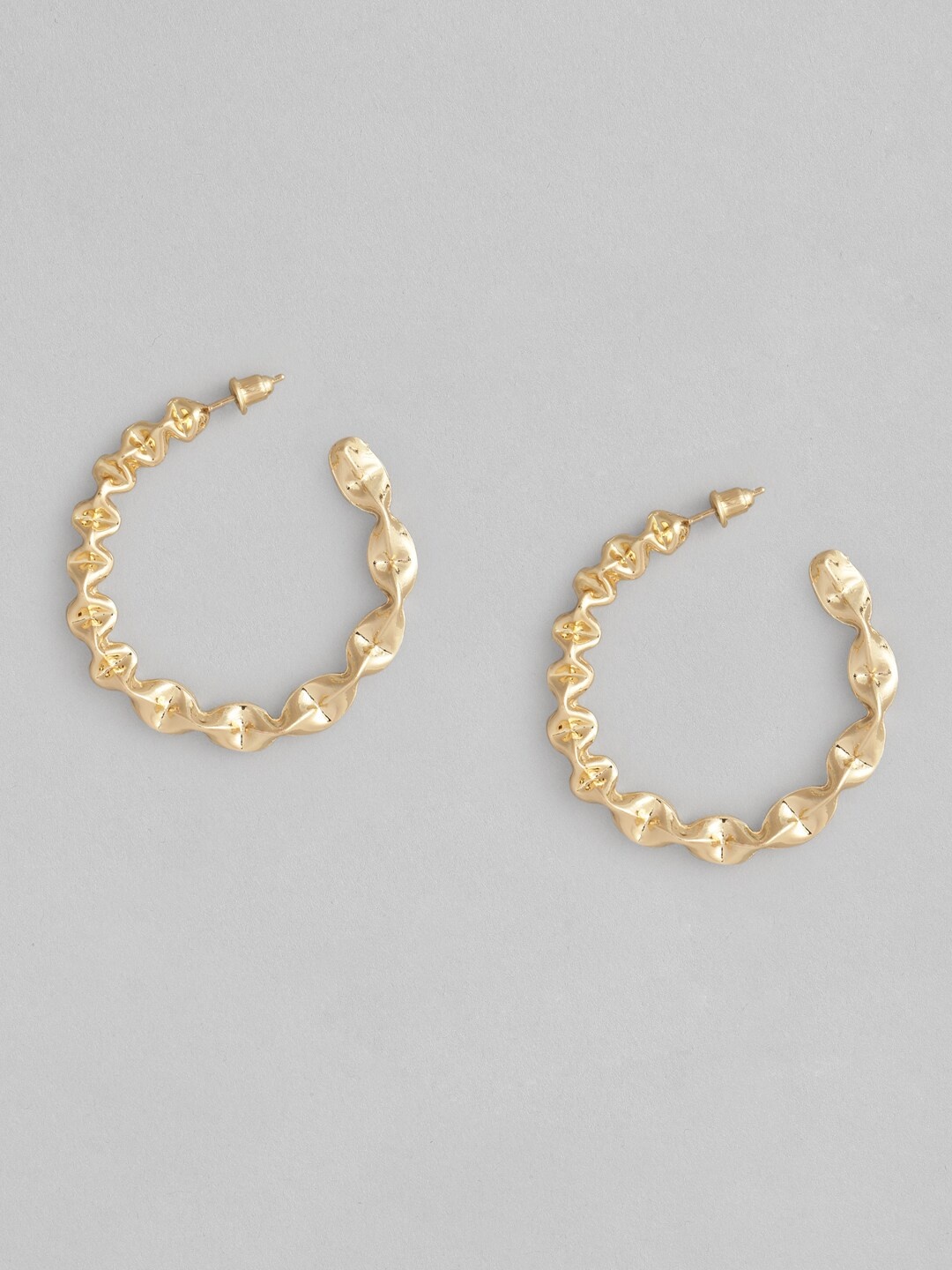 

Just Peachy Gold-Toned Circular Half Hoop Earrings