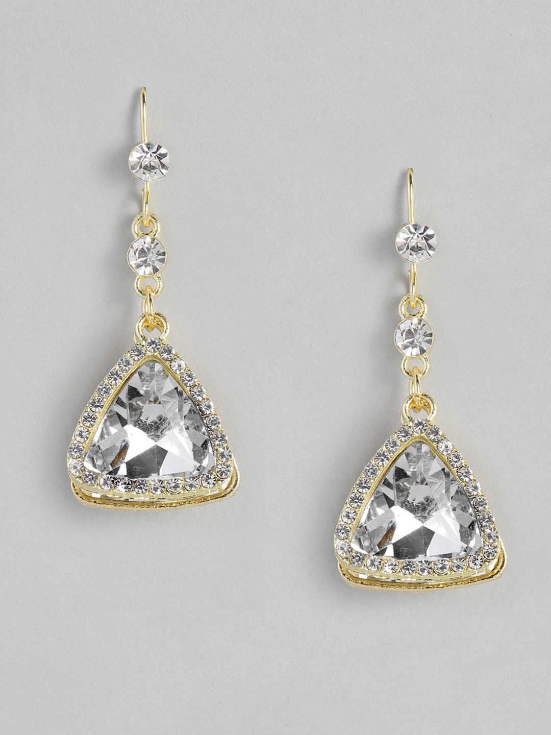 

justpeachy Gold-Plated Triangular Drop Earrings