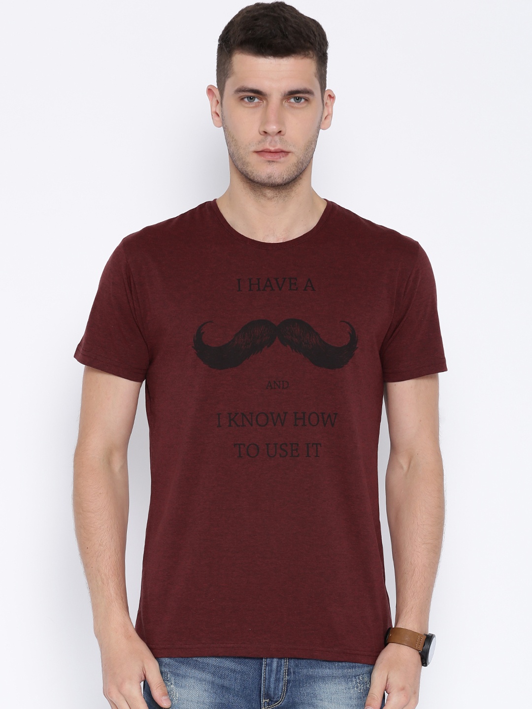 

Locomotive Maroon Printed T-shirt