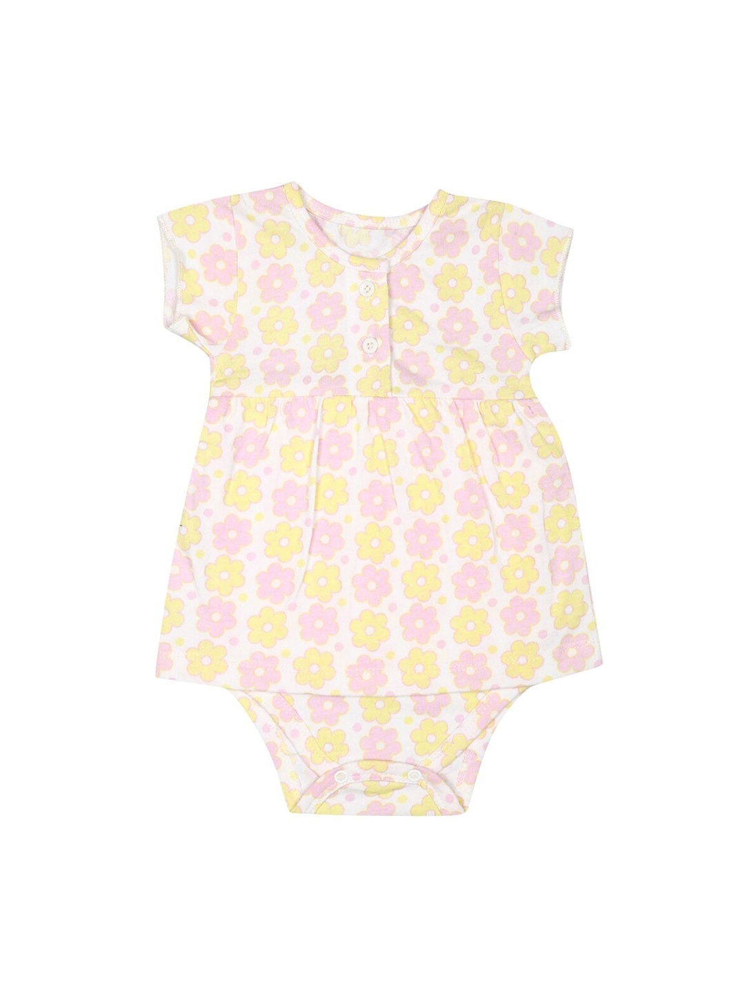 

Nino Bambino Infant Girls White & Pink Floral Printed Organic Cotton Sustainable Bodysuit