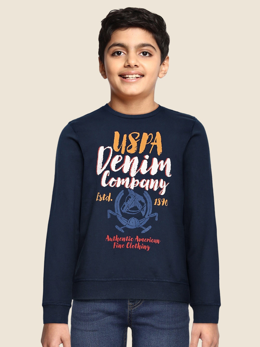 

U.S. Polo Assn. Kids Boys Blue Printed Sweatshirt